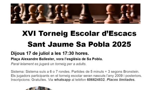 XVI TORNEIG ESCOLAR D’ESCACS