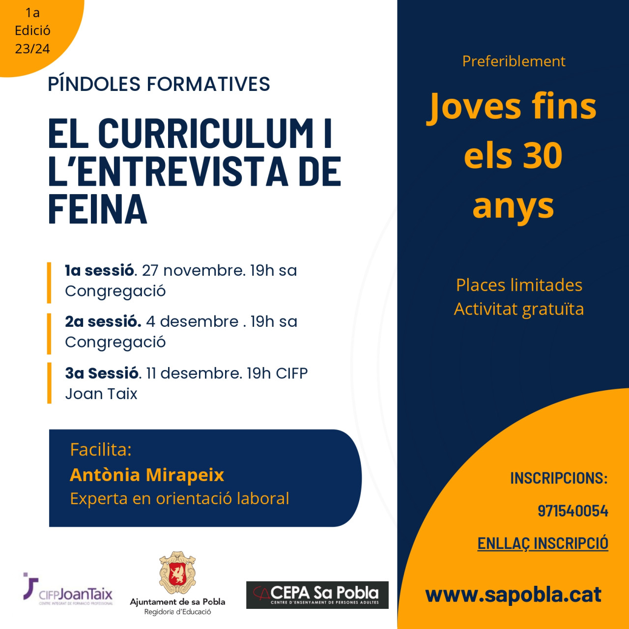 PÍNDOLES INFORMATIVES. EL CURRÍCULUM I L'ENTREVISTA DE FEINA