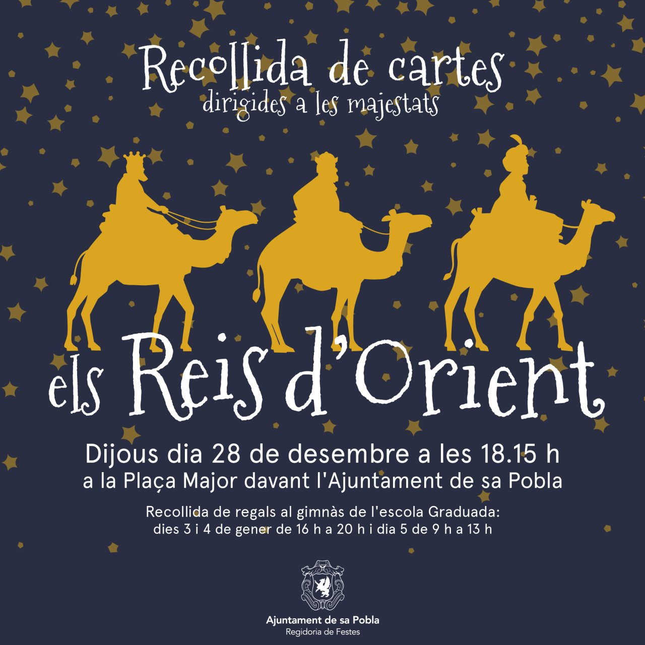 Recollida de cartes a les majestats els reis d'orient a càrrec dels seus patges
