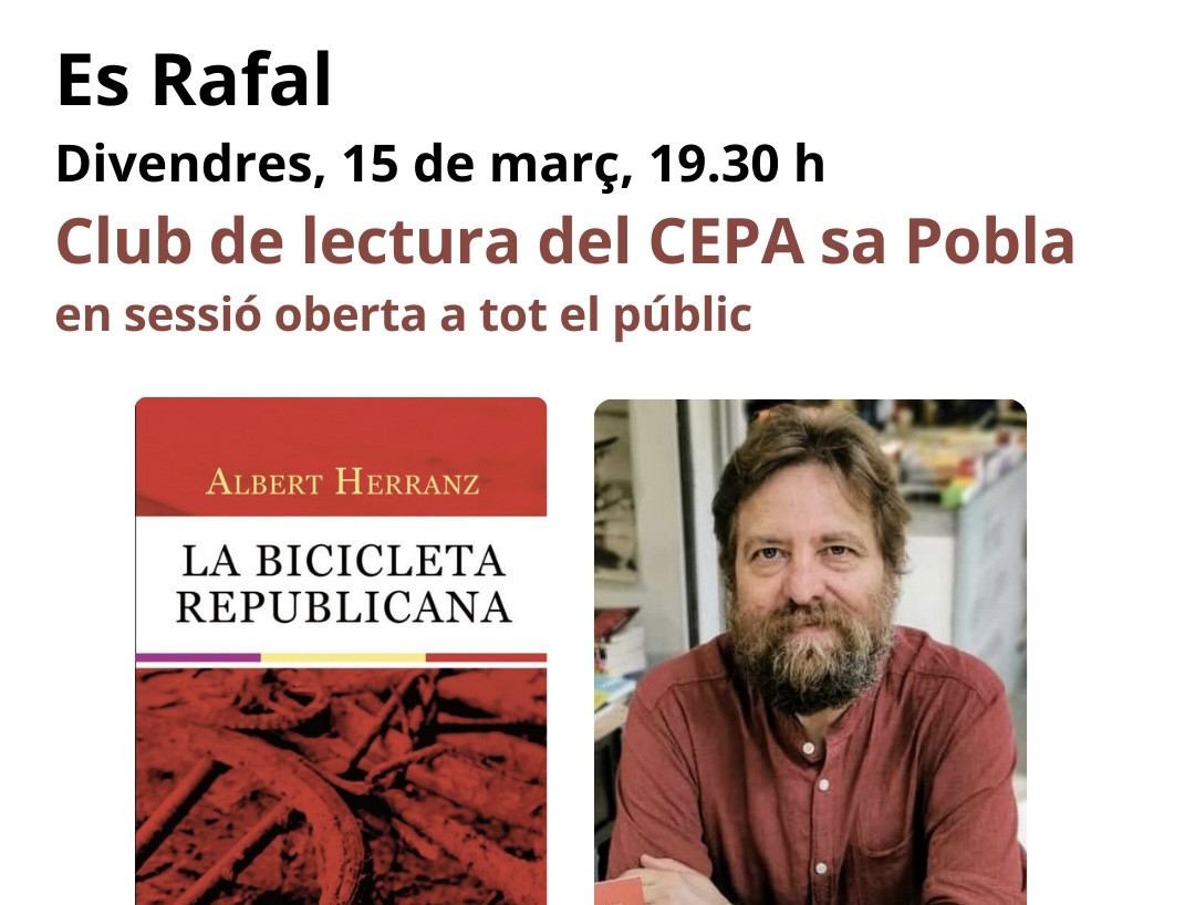 Sessió oberta del club de lectura del CEPA Sa Pobla amb ALBERT HERRANZ