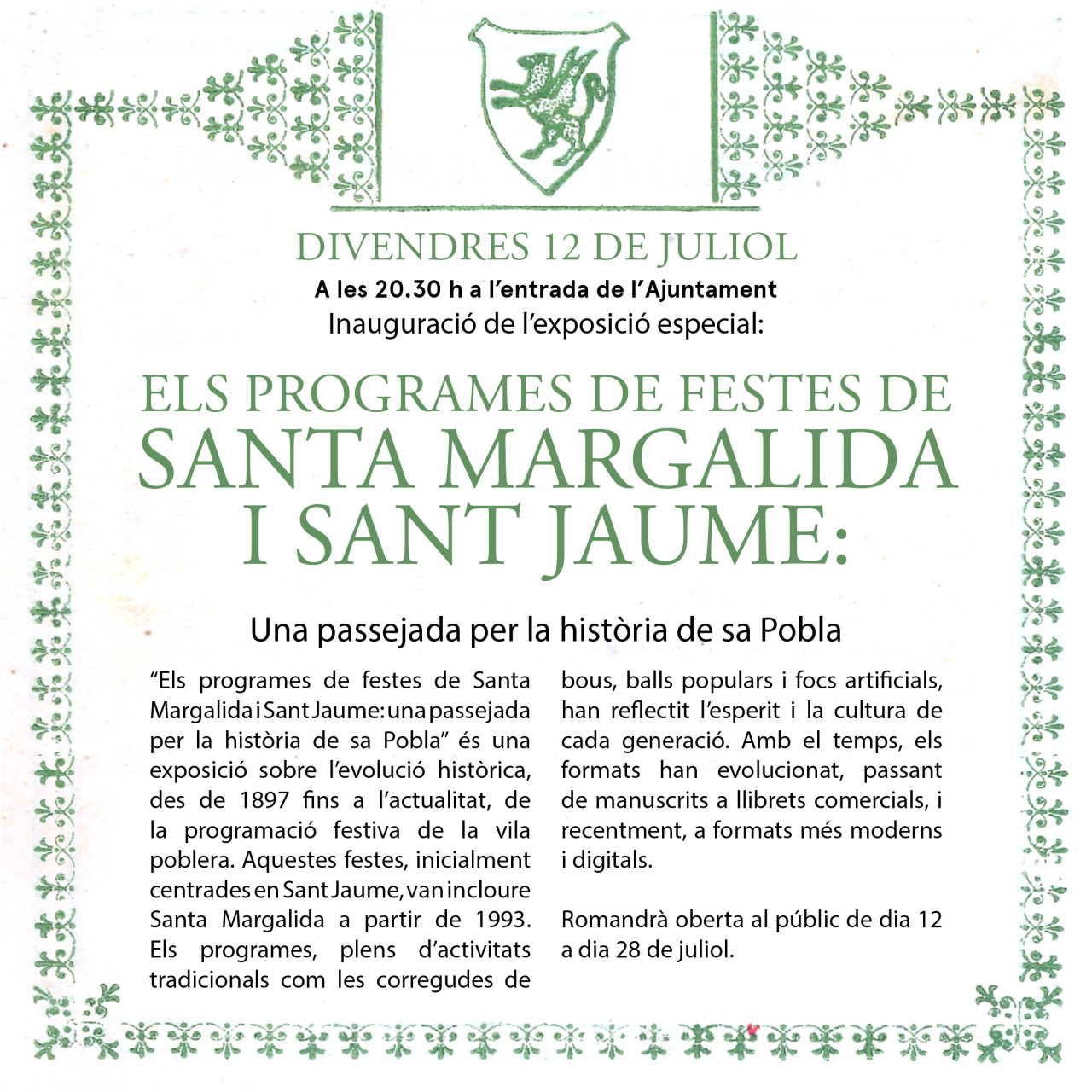 Inauguració especial: Els programes de Festes de Santa Margalida i Sant Jaume