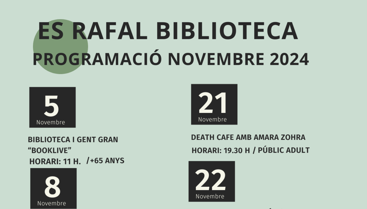 Es Rafal Biblioteca sa Pobla. Programació Novembre 2024 