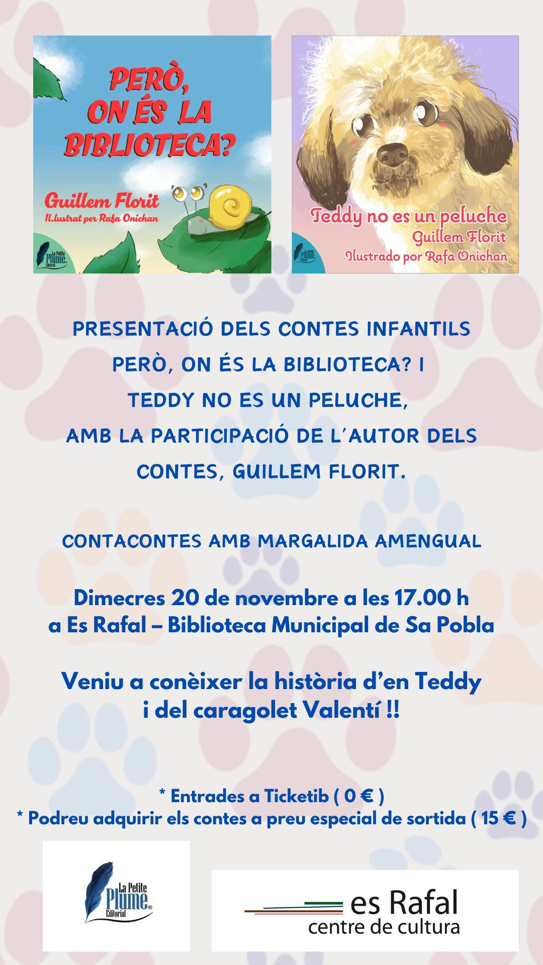 Presentació i contacontes dels contes infantils: Però, on és la biblioteca? i Teddy no es un peluche.