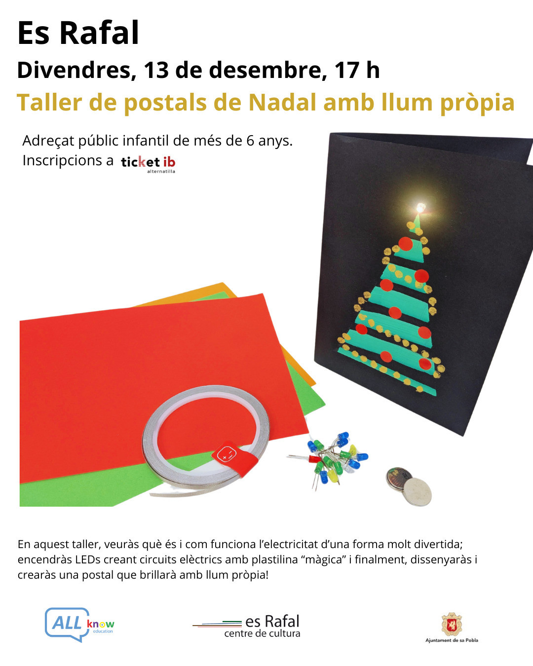 Taller de postals de Nadal amb llum pròpia