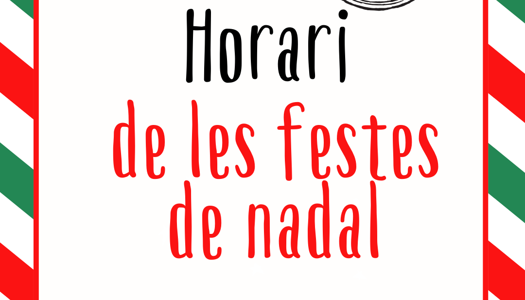 Es Rafal Biblioteca sa Pobla. Horari de les festes de nadal
