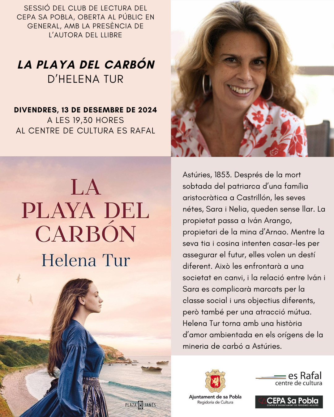 Tertúlia literària amb Helena Tur "La Playa del carbón"