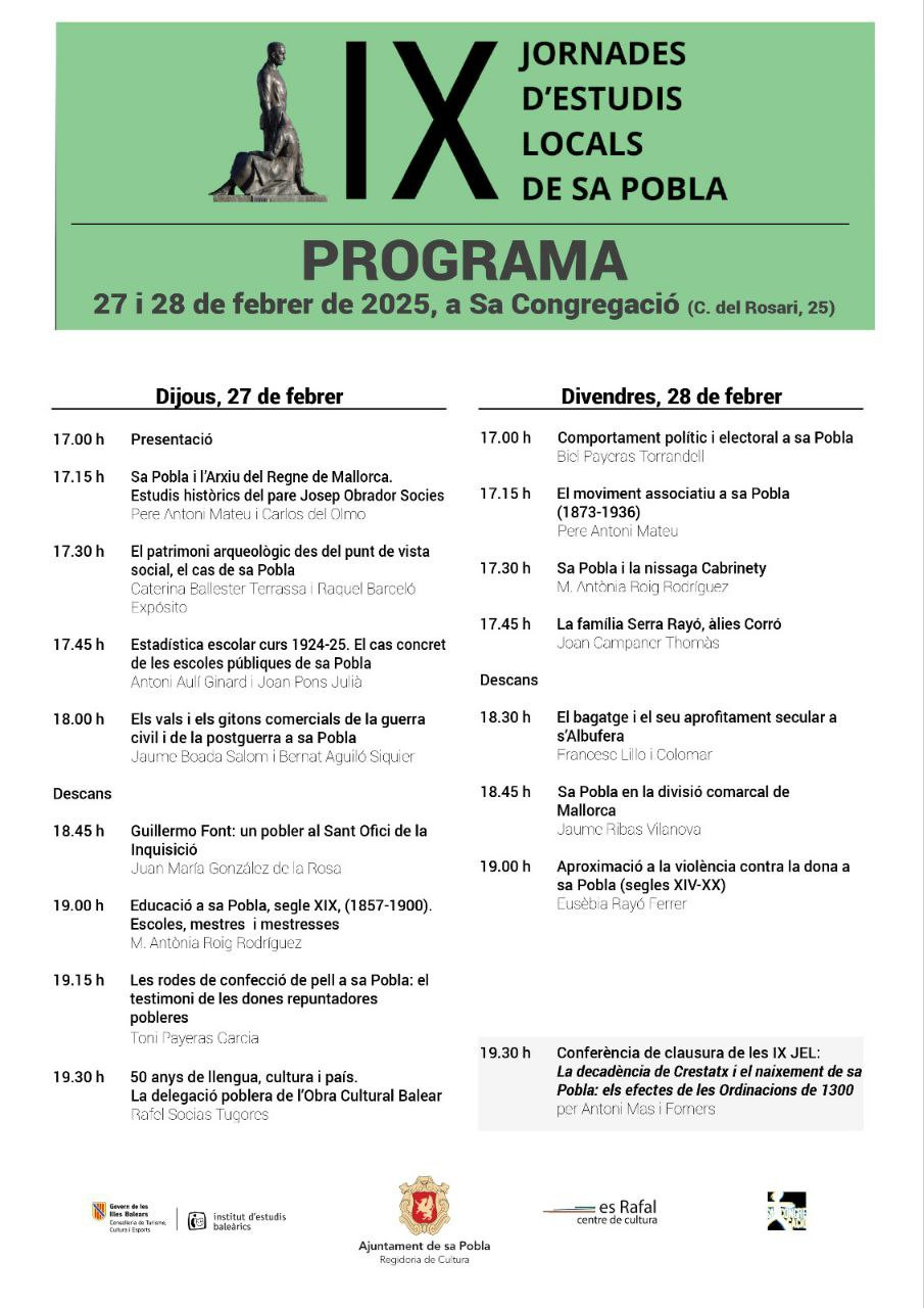 IX Jornades d'Estudis Locals de sa Pobla