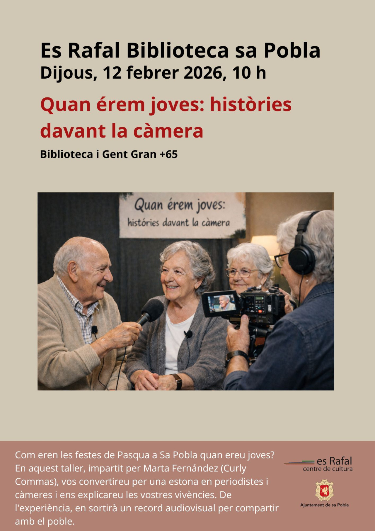 Cuan érem joves: històries davant la càmera. Curly Comas. Biblioteca i Gent Gran +65