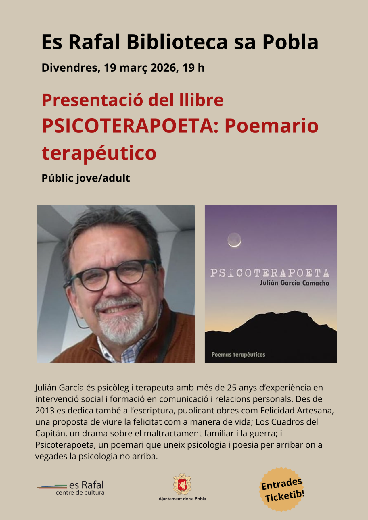 Presentació del llibre "PSICOTERAPOETA: Poemario terapéutico"