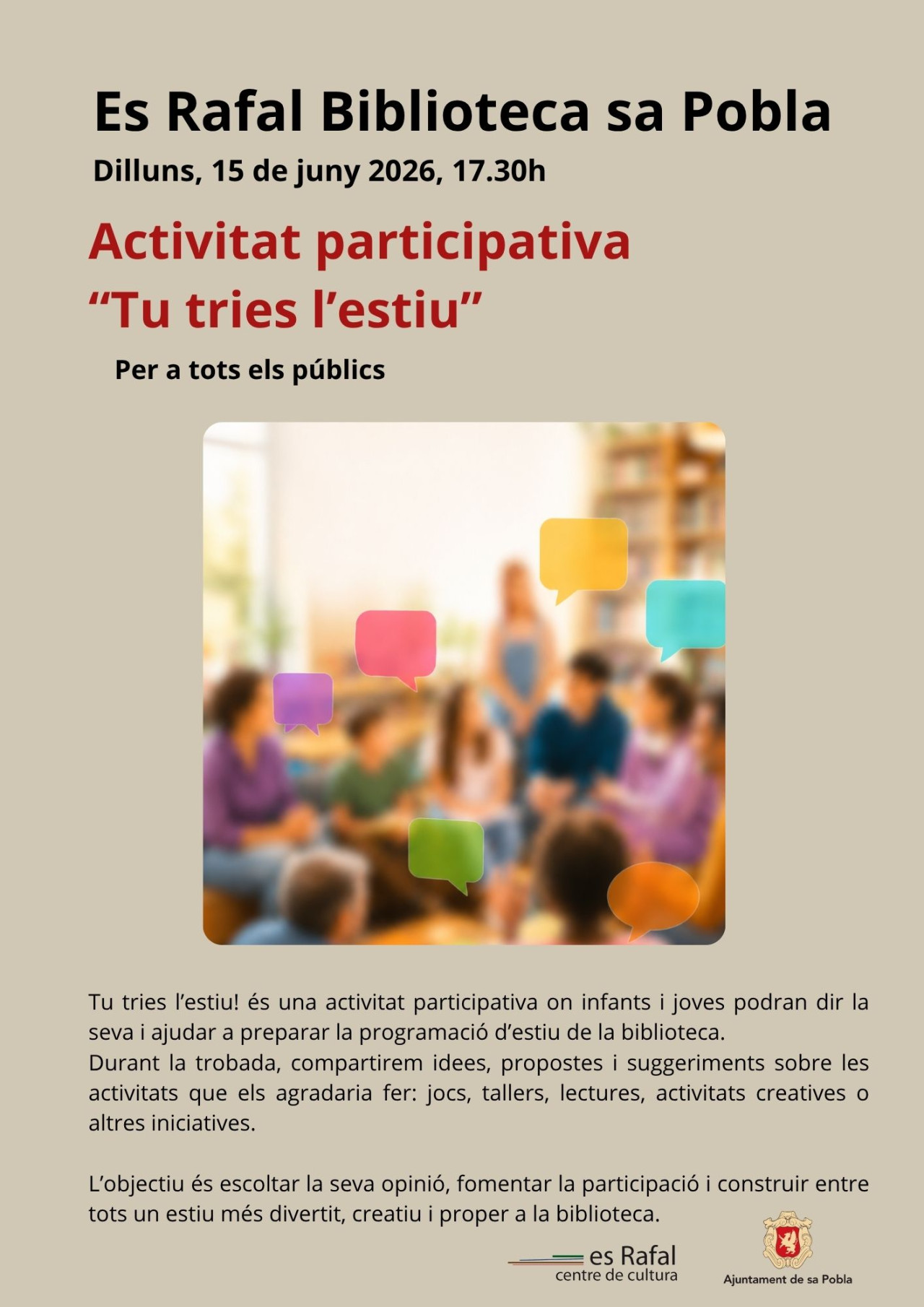 Activitat participativa: Tu tries l'estiu!