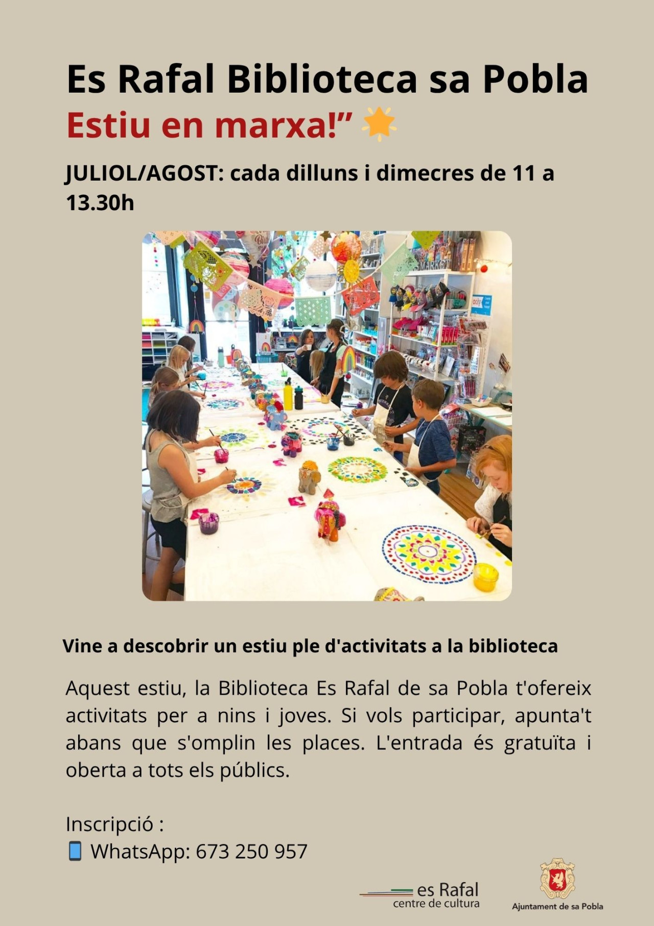 Estiu en marxa: tallers, activitats i espai creatiu familiar