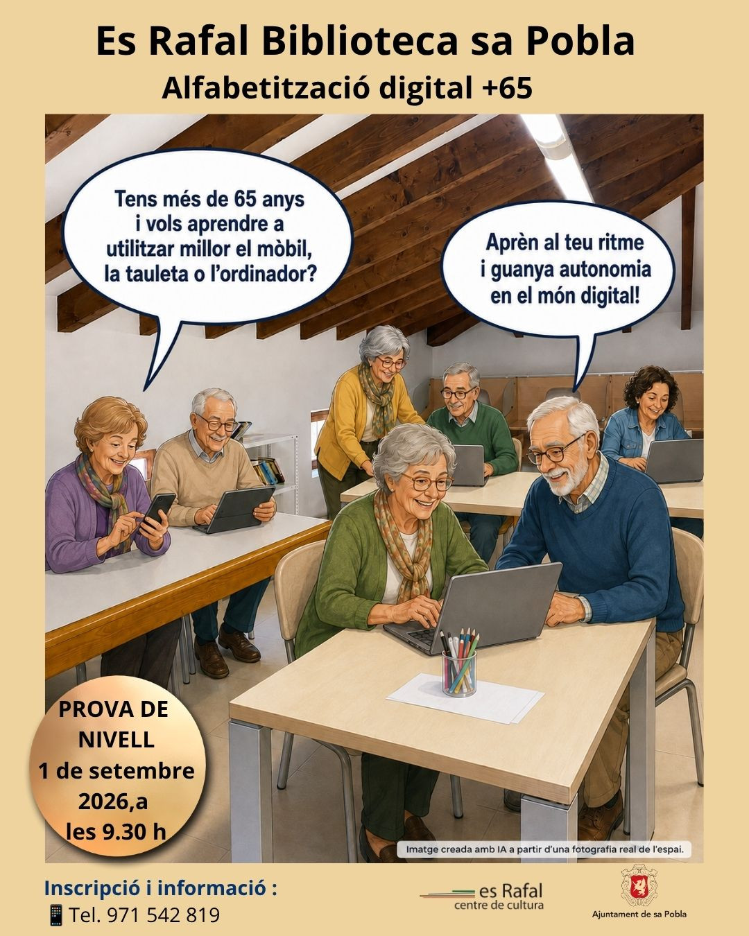 TALLER D’ALFABETITZACIÓ DIGITAL PER A MAJORS DE 65 ANYS