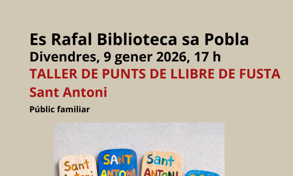 Taller de punts de llibres de Sant Antoni amb fusta