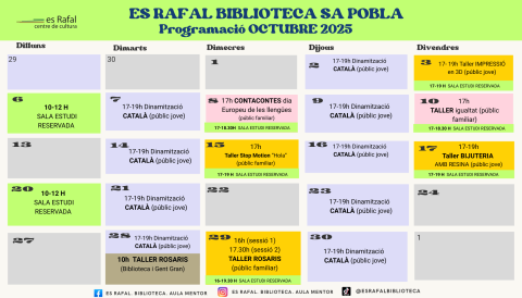 Viu la Biblioteca – Programació octubre 2025
